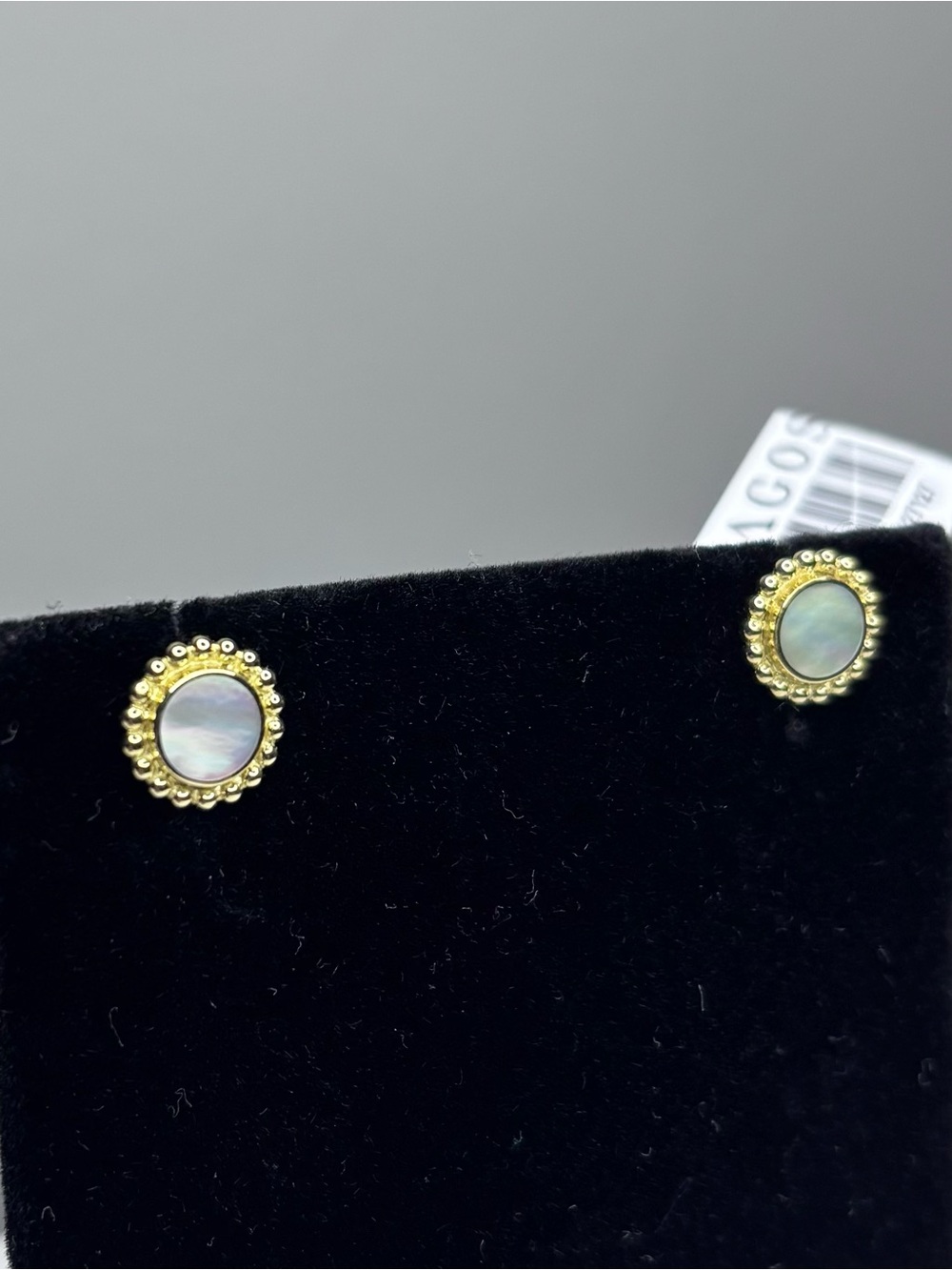 LAGOS Gold and Mother-of-Pearl Round Stud Earrings